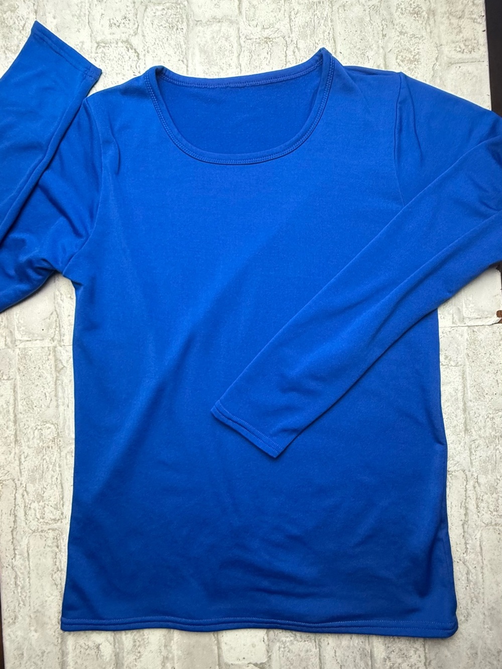Bright Blue Long Sleeve Sweatshirt Womens L Lightweight Scuba Fleece 😍